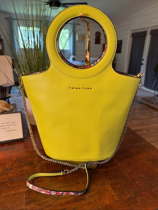 Trina Turk Handbags - Trina Turk Bright Yellow Circle Handle Shoulder Bag